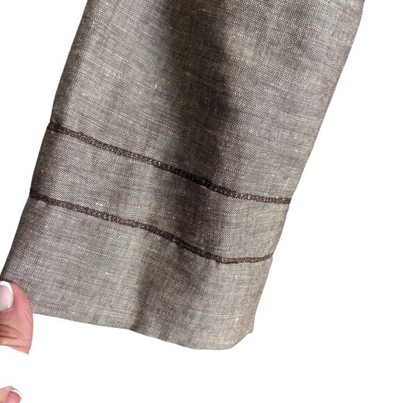 Brown Blazer Linen Blend Jacket 12 Dark Academia Preppy Fitted Coldwater Creek - Picture 5 of 12